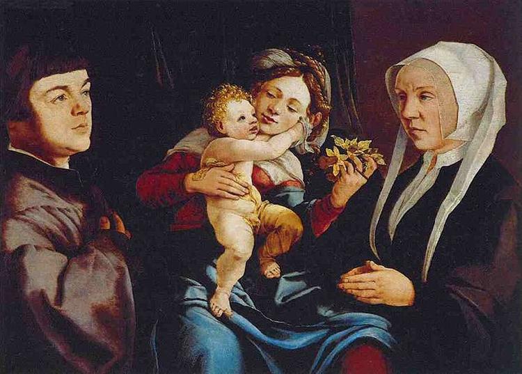 Jan van Scorel Madonna of the Daffodils with the Child and Donors Germany oil painting art